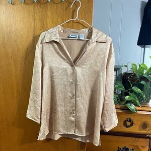 Vintage 80’s Joanna Gold Button Down Size Large Blouse Top